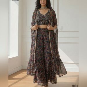 Elegant Black Embroidered Women's Dress